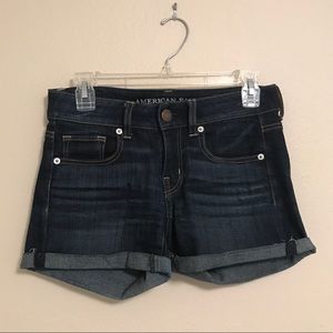 American Eagle midi super stretch jean shorts